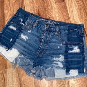 distressed denim shorts